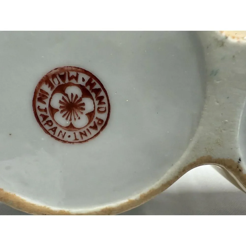 Lusterware Hand Painted Japan Vintage Condiment Set Salt‎ Pepper Sugar Spoon MCM